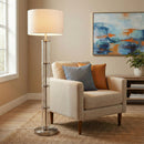 Nimbus - Floor Lamp With 3 Way Rotary Switch Clear Body Base - Silver Gray / White by HouseOfZazla