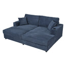 Oversized Loveseat Chaise With 2 USB Ports, 2 Cup Holders And 2 Throw Pillows by HouseOfZazla