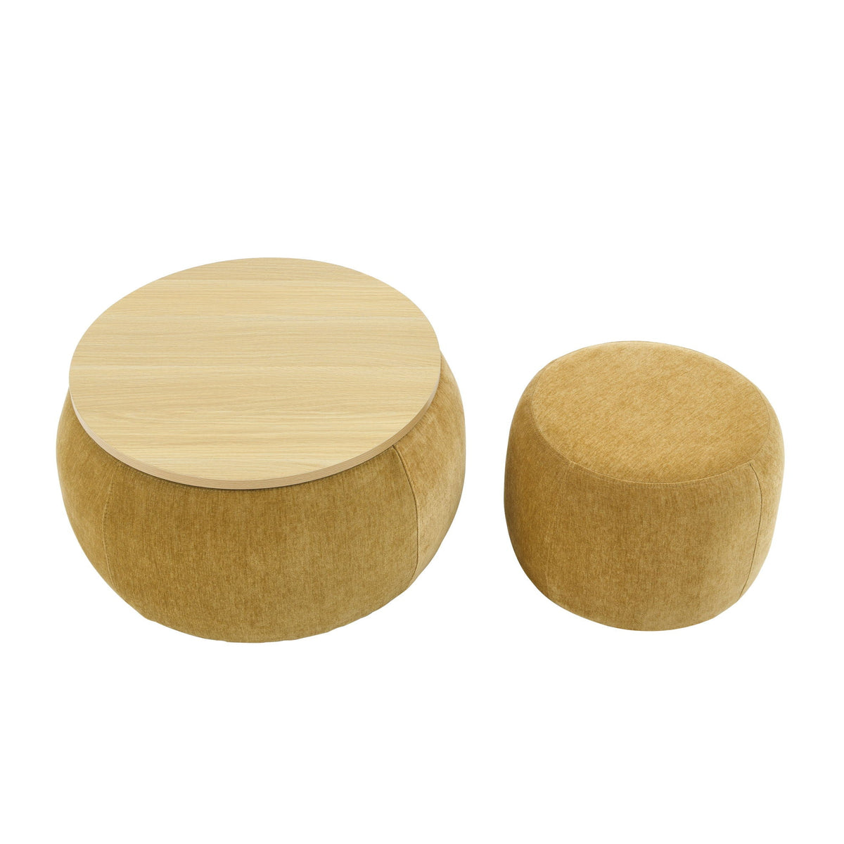 Round Storage Ottoman, 2 In 1 Function, End Table And Ottoman, photo 4 of 16