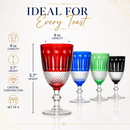 Crystal Italian Multicolor Design Cups -Set of 4