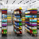 7 Tier Standing Shelf Units, 2800 LBS NSF Height Adjustable Metal Garage Storage Shelves with Wheels, Heavy Duty Storage Rack Metal Shelves - Black - 7T-2800LBS-BLACK