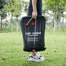 Portable Solar Heated Shower Bag Camping Shower Bath Water Bag 5 Gallons w/ On-Off Switchable Shower Head