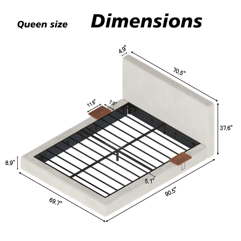 AirFrame Queen Bed Frame with Adjustable Sliding Side Table, photo 8 of 10