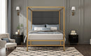 Modern Gold Metal Canopy Bed