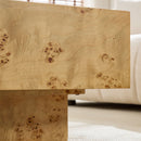 43.31 Inch Burl Wood Veneer Coffee Table