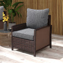 4-Piece Patio Chair Cushion and Back Pillow Set, Seat Replacement Patio, Cushions Set for Outdoor Garden Furniture, Gray