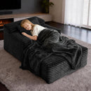 Small Chaise Lounge Sofa with Striped Corduroy by HouseOfZazla