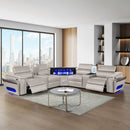 Nova - Sectional With Bluetooth Speaker, LED And Lifting Wine Cabinet