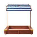 Kids Sandbox With Cover, Sand Box With Adjustable Canopy, Large Outdoor Cedar Sandpit For Backyard Play - Reddish Brown by HouseOfZazla