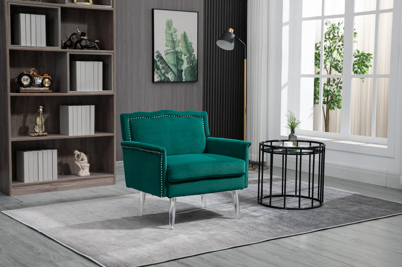 Accent Chair, Living Room Chair / leisure single sofa with acrylic feet