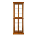 Curio Cabinet Lighted Curio Diapaly Cabinet With Adjustable Shelves And Mirrored Back Panel, Tempered Glass Doors (6 Tier), (E26 Light Bulb Not Included) by Unique Piece Furniture
