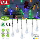 Outdoor Solar String Lights 21 Feet 30 LEDs Water Drop Solar Powered Lights Waterproof Solar Fairy Lights Decorative Solar Powered Lights for Home Pat