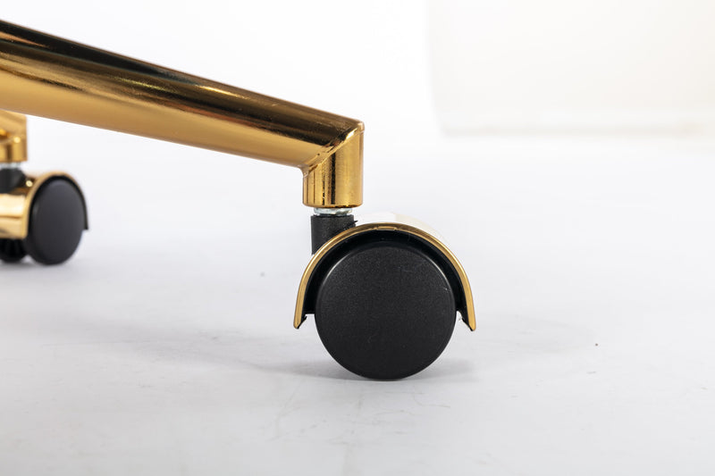 Walker Edison | Teddy Modern Desk Chair with Gold Rolling Base