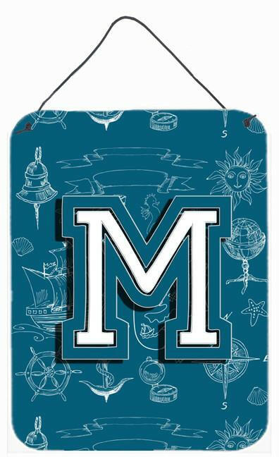 Letter M Sea Doodles Initial Alphabet Wall or Door Hanging Prints CJ2014-MDS1216