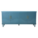 4 Door Cabinet, Large Storage For Living Room - Blue by HouseOfZazla
