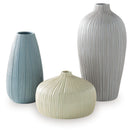 Eiderman - Vase Set (Set of 3) - Gray / Blue / Green by Unique Piece Furniture