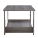 A modern and practical gray textured coffee table,tea table.Double layered coffee table made of MDF material,. Suitable for living room,bedroom and study room. 43.3"x21.6"x16.5" CT-16