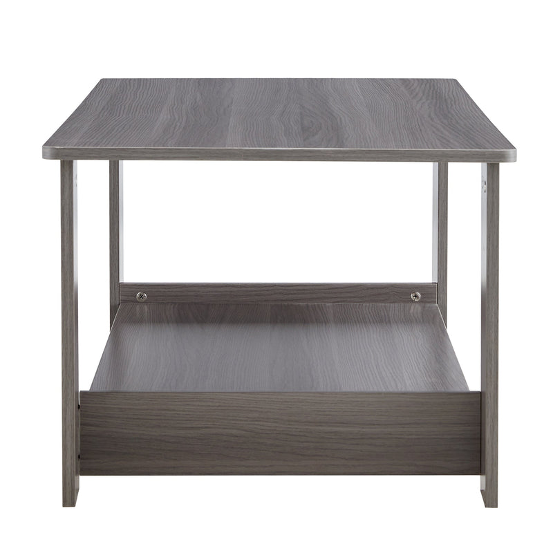 A modern and practical gray textured coffee table,tea table.Double layered coffee table made of MDF material,. Suitable for living room,bedroom and study room. 43.3"x21.6"x16.5" CT-16