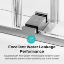 Frameless Double Sliding Soft-Close Shower Door, 3 / 8" (10Mm) Thick SGCC Tempered Glass Door, Matte by HouseOfZazla