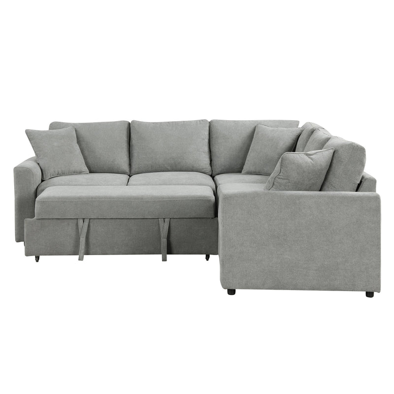 4-Seat L-shaped Modular Sofa with Thick Backrest and Seat Cushions, Suitable for Living Rooms, Offices
