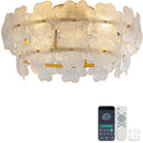 19-Inch Floral Glass Ceiling Fan with ABS Blades