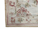 9x12 Flatweave Aubusson Needlepoint Rug, New, Beige, Tan, Green, Handmade, Hand-Knotted Area Rug, French European Carpet, Flowers