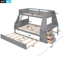 Bunk Bed With Trundle And Built In Desk, 3 Storage Drawers And Shelf by HouseOfZazla