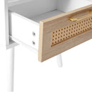15.75" Rattan End Table With Drawer And Solid Wood Legs, Modern Nightstand, Side Table For Living Room, Bedroom by HouseOfZazla