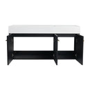 Contemporary 48" Wall Mounted Bathroom Vanity With Resin Sink And Soft Closing Doors And Line - Black Chestnut by HouseOfZazla
