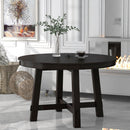 Gia Round Extendable Dining Table with 16" Leaf Wood by HouseOfZazla