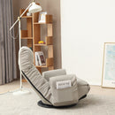 Modern With Metal Frame Swivel Game Lounge Chair With Adjustable Headrest And Waist Support, 360 Degree Rotatable Leisure Chair For Living Room - Gray by HouseOfZazla
