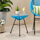 Nusa Modern Rattan Side Table With Tempered Glass Top by HouseOfZazla