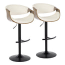 Symphony - Mid Century Modern Adjustable Barstool With Swivel With Rounded T Footrest (Set of 2) by HouseOfZazla