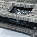 5 Piece Patio wicker Outdoor Sectional Set 9 Seater Conversation Set with 3 Storage Under Seat Grey Wicker + Dark Grey Cushion