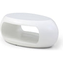 39.37'' Oval Coffee Table, Sturdy Fiberglass table for Living Room, No Need Assembly White