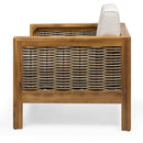 Outdoor Acacia Wood Club Chair With Wicker Accents by HouseOfZazla