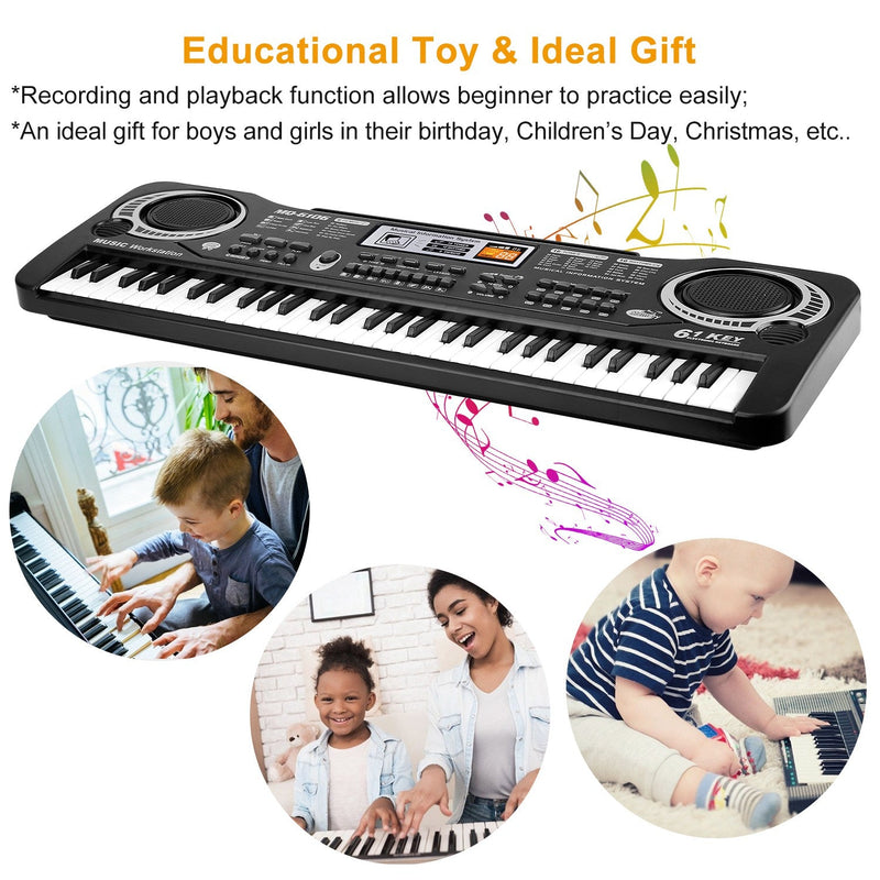61 Keys Digital Music Electronic Keyboard Electric Piano Musical Instrument Kids Learning Keyboard w/ Microphone For Beginners Kids Girls Boys Adults, photo 3 of 12