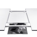 Rectangle Dining Table, Stretchable, Table Top With X Shape And Legs And Base - White / Black by HouseOfZazla