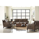 Gunderson - Loveseat With Recessed Arms - Brown by HouseOfZazla
