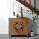 Rustic Hand-Carved Wooden 2-Door Cabinet by HouseOfZazla