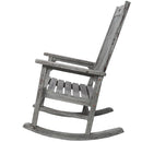 Wooden Oversized Porch Rocker Chair With Wide Seat and Tall Backrest