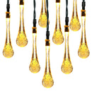 Outdoor Solar String Lights 21 Feet 30 LEDs Water Drop Solar Powered Lights Waterproof Solar Fairy Lights Decorative Solar Powered Lights for Home Pat