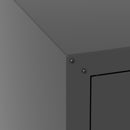 Wall-Mounted Storage Cabinet With Locking Door, 1 Shelf And Open Drawer - Black by HouseOfZazla