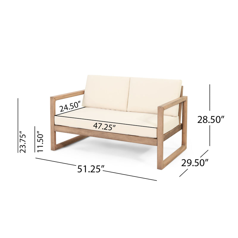 4-Piece Acacia Wood Patio Furniture Set, photo 7 of 10