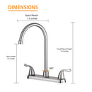 Stainless Steel Kitchen Sink Faucet With 2 Handles, 3 Hole Installation by HouseOfZazla