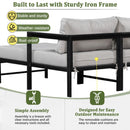 U_style Outdoor L-Shaped Sofa with Iron Frame,Weather-Resistant Patio Sofa Set with Ultra-Thick Cushions,Comfortable Seating for 3,Ideal for Patio, Balcony,and Garden by Montret