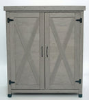 Potting Bench with Storage Cabinet and Metal Table Top