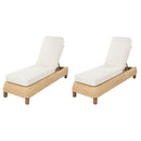 Adjustable Outdoor Wicker Chaise Lounge Chairs Set of 2