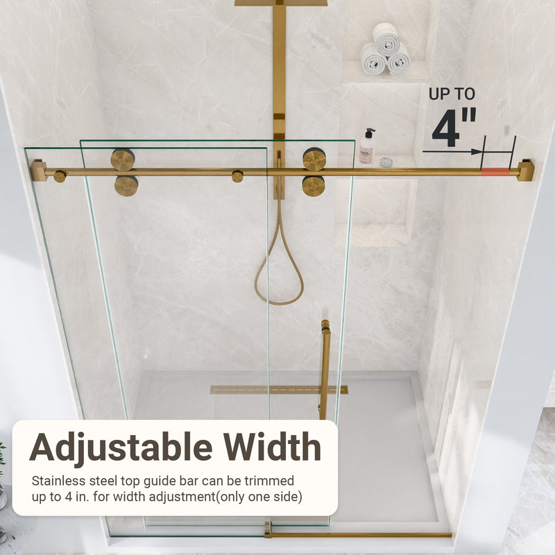 56"-60"W x 72"H Frameless Single Sliding Shower Door, photo 10 of 10