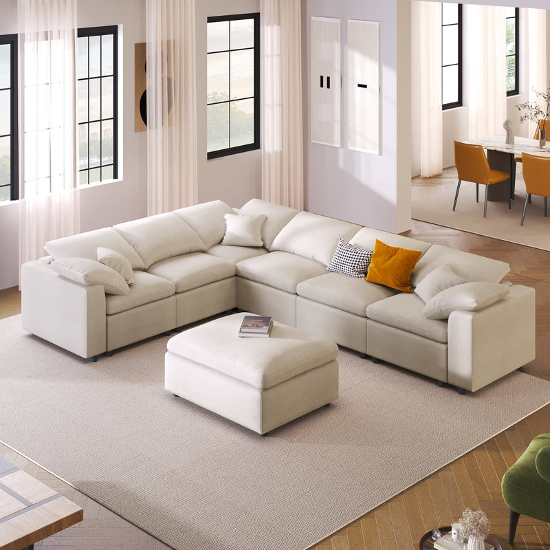 U_Style 120.8" Extra Large 7-Seater Modular Sectional Sofa, photo 2 of 10